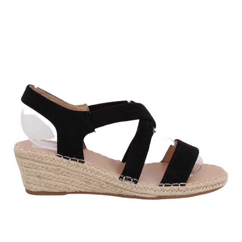 Fekete szandál ék espadrilles fekete S-823 Black