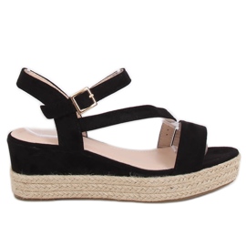 Fekete szandál espadrilles 680-38 Black
