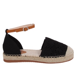 Fekete vágott espadrillák 3035 Fekete Fekete vágott espadrillák 3035 Fekete