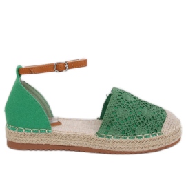 Zölden vágott espadrillák 3035 Zöld Zölden vágott espadrillák 3035 Zöld