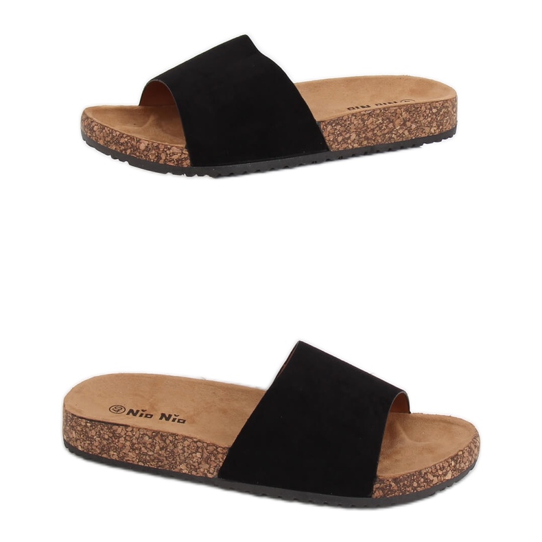 Fekete PA-354 Fekete parafa talpú papucs