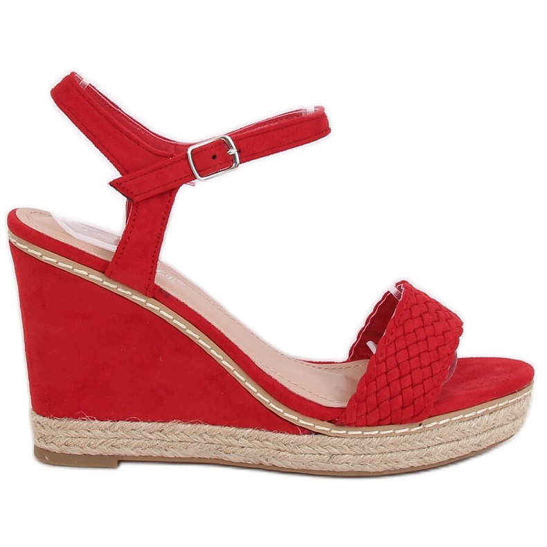 Espadrilles ékeken piros 100-937SC-1 Red