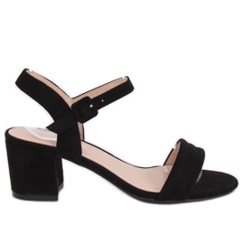 Fekete magas sarkú szandál 99-61A Fekete
