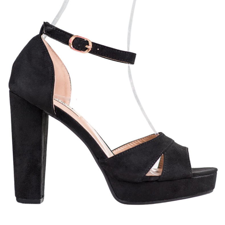 Clowse Fekete magas sarkú szandál