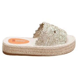 Seastar Espadrilles papucs a platformon aranysárga Seastar Espadrilles papucs a platformon aranysárga