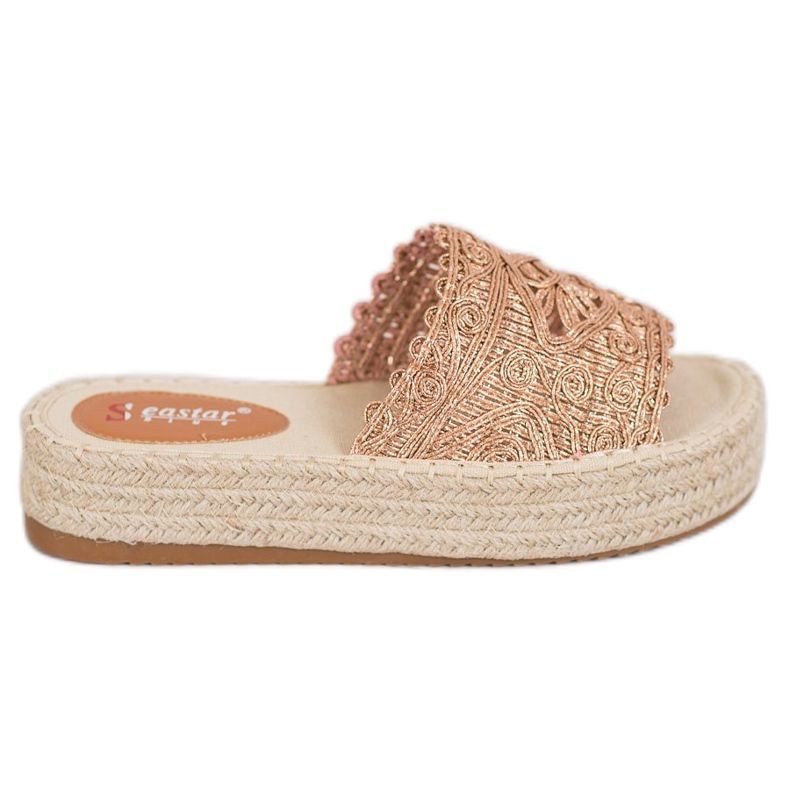Seastar Espadrilles papucs a platformon aranysárga