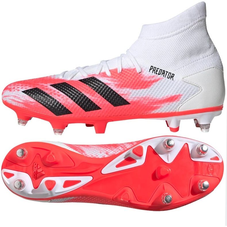 Adidas Predator 20.3 Sg M EG0911 futballcipő piros fehér Adidas Predator 20.3 Sg M EG0911 futballcipő piros fehér