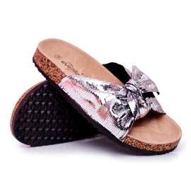 EVE Női papucs nagy ezüst Lovely Time íjjal szürke EVE Női papucs nagy ezüst Lovely Time íjjal szürke