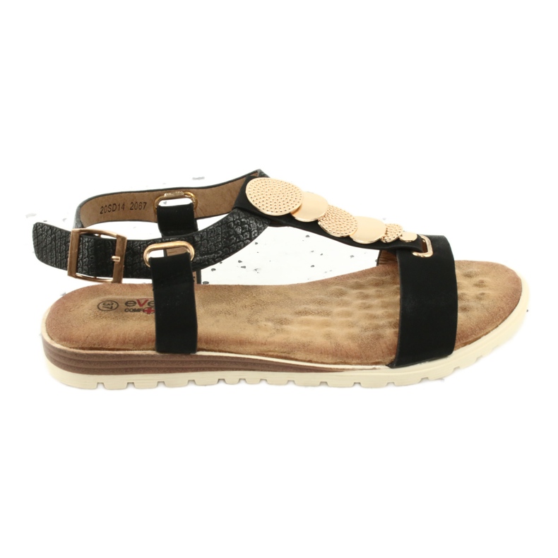 Divatos fekete szandál nőknek Evento 20SD14 2067 sárga