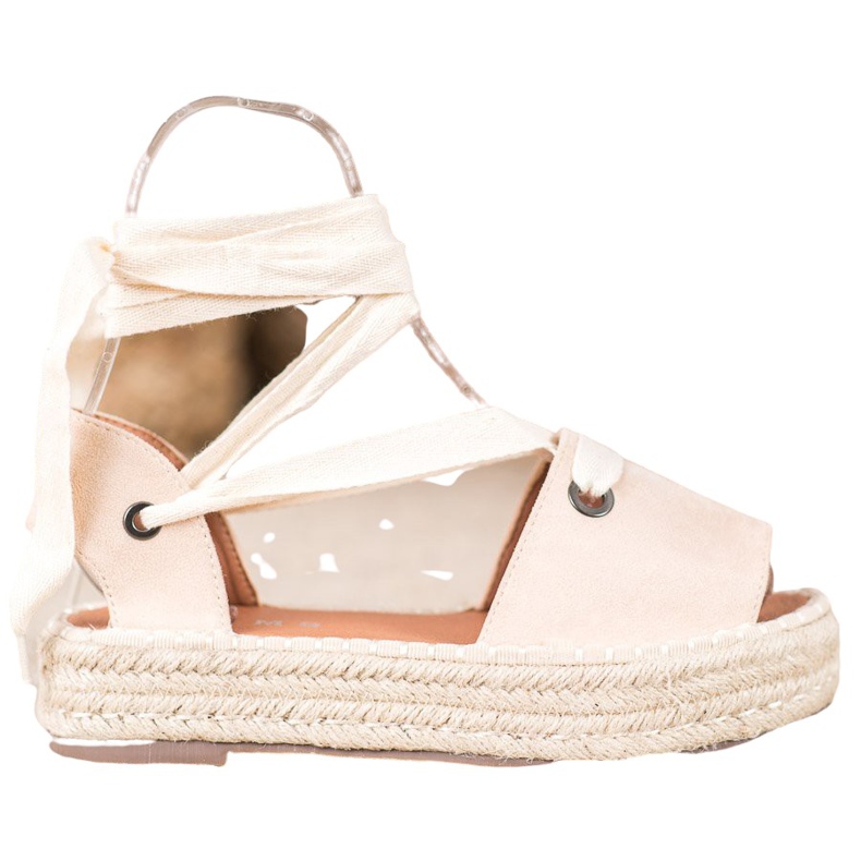 SHELOVET Nyissa meg a lábujj -espadrillákat barna