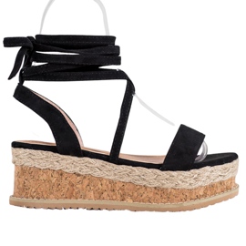 Seastar Kötve velúr szandál fekete