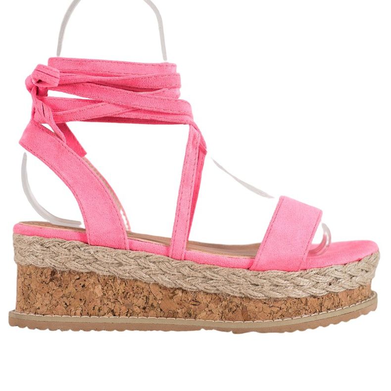 Seastar Kötve velúr szandál rózsaszín