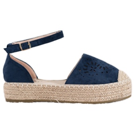 Seastar Áttört espadrillák a platformon kék