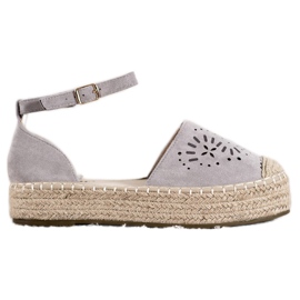 Seastar Áttört espadrillák a platformon szürke