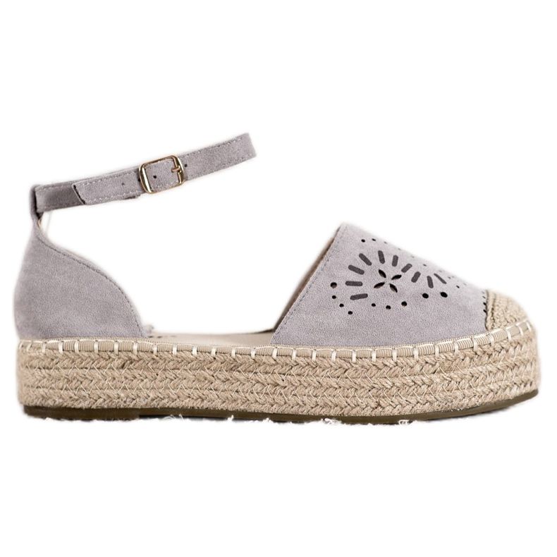 Seastar Áttört espadrillák a platformon szürke