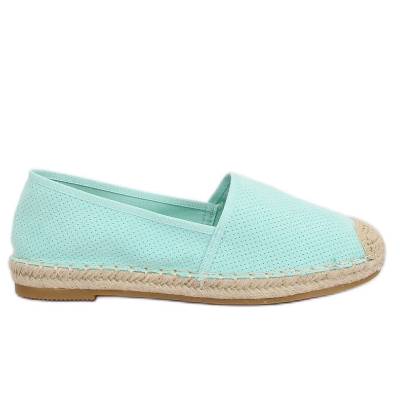 Női menta espadrilles 4855 LT.BLUE Ii Quality zöld