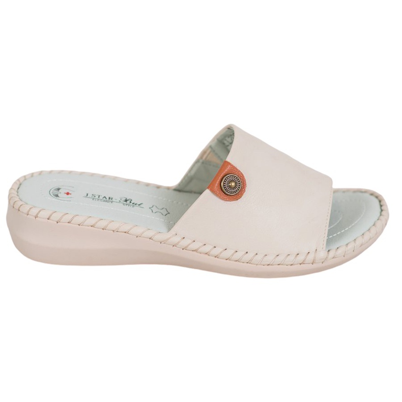 J. Star Alkalmi Eco bőr papucs bézs