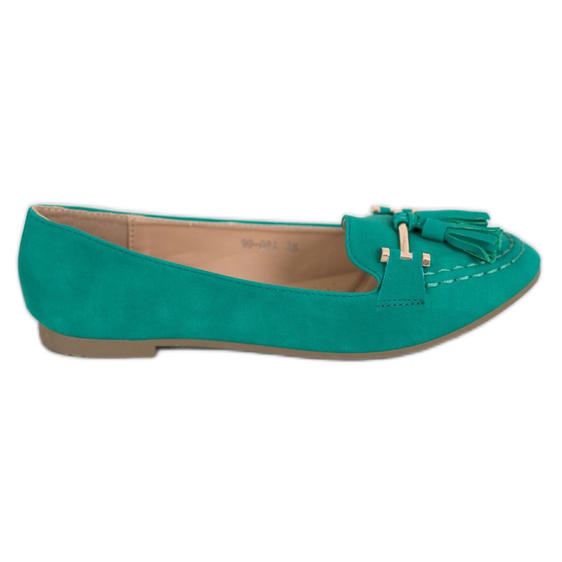 Nio Nio Elegáns cipők rojtokkal zöld