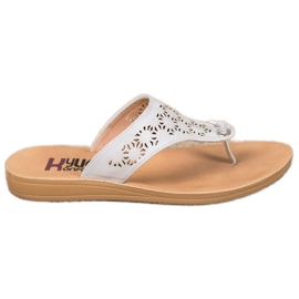 Kylie Átlátszó mintás papucsok fehér