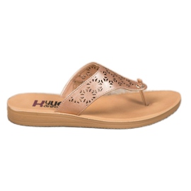 Kylie Papucs áttört mintával bézs aranysárga