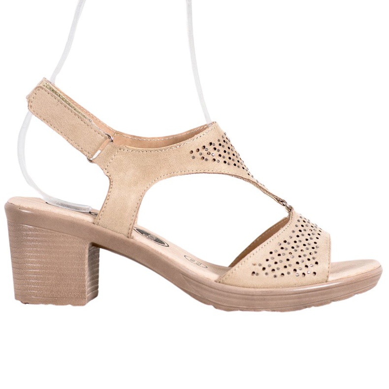 SHELOVET Kényelmes tépőzáras szandál barna