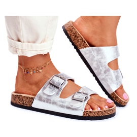 EVE Női papucs csatokkal Ezüst Vivio szürke