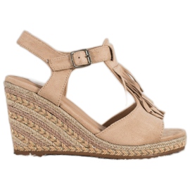 Small Swan Velúr ék rojtos barna