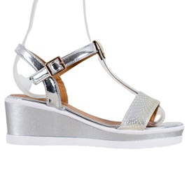 SHELOVET Ezüst ék ekológikus bőrrel szürke