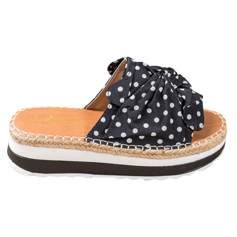 SHELOVET Papucs a magas platformon fekete