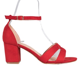 Mannika Velúr szandál piros