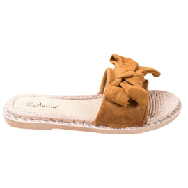 Anesia Paris Stílusos velúr papucs barna