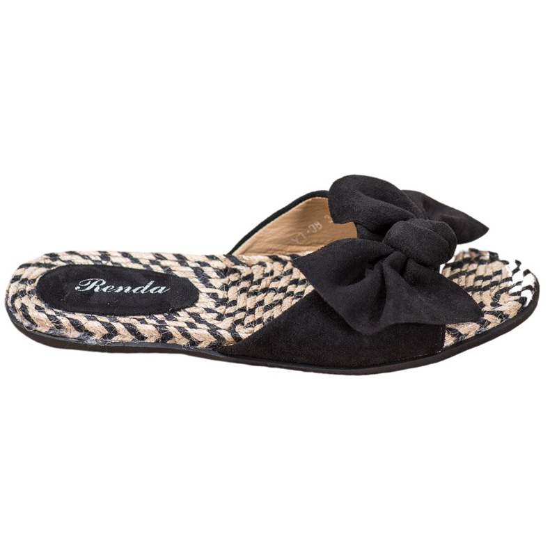 Renda Elegáns papucs íjjal fekete
