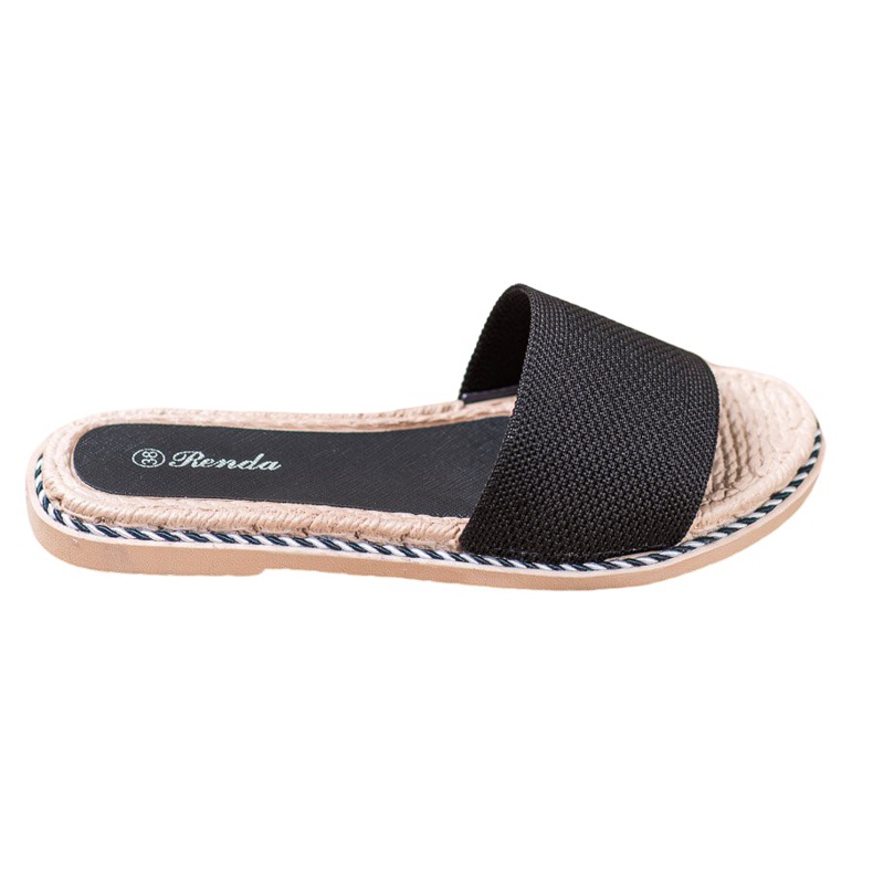 Renda Textil fekete papucs