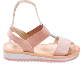 Mannika Velúr szandál a platformon rózsaszín Mannika Velúr szandál a platformon rózsaszín