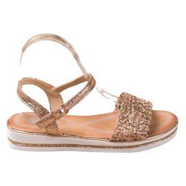 Renda Szandálok A Platformon aranysárga