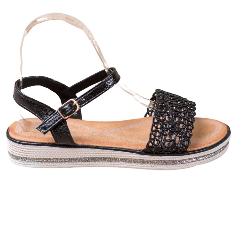 Renda Szandálok A Platformon fekete