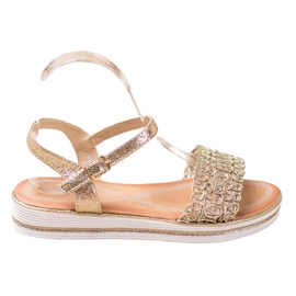 Renda Szandálok A Platformon aranysárga