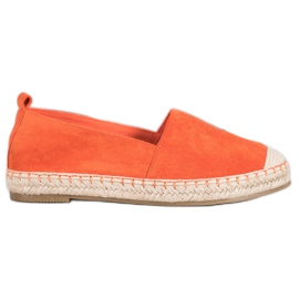 Anesia Paris Kényelmes velúr espadrillák narancs