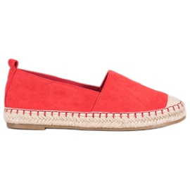 Anesia Paris Kényelmes velúr espadrillák piros
