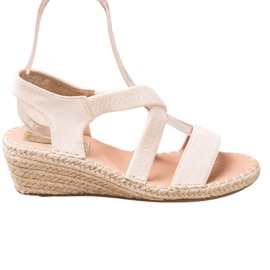 Renda Velúr Espadrilles szandál barna