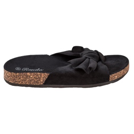 Renda Kényelmes papucs íjjal fekete