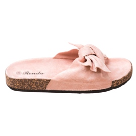 Renda Kényelmes papucs íjjal rózsaszín Renda Kényelmes papucs íjjal rózsaszín