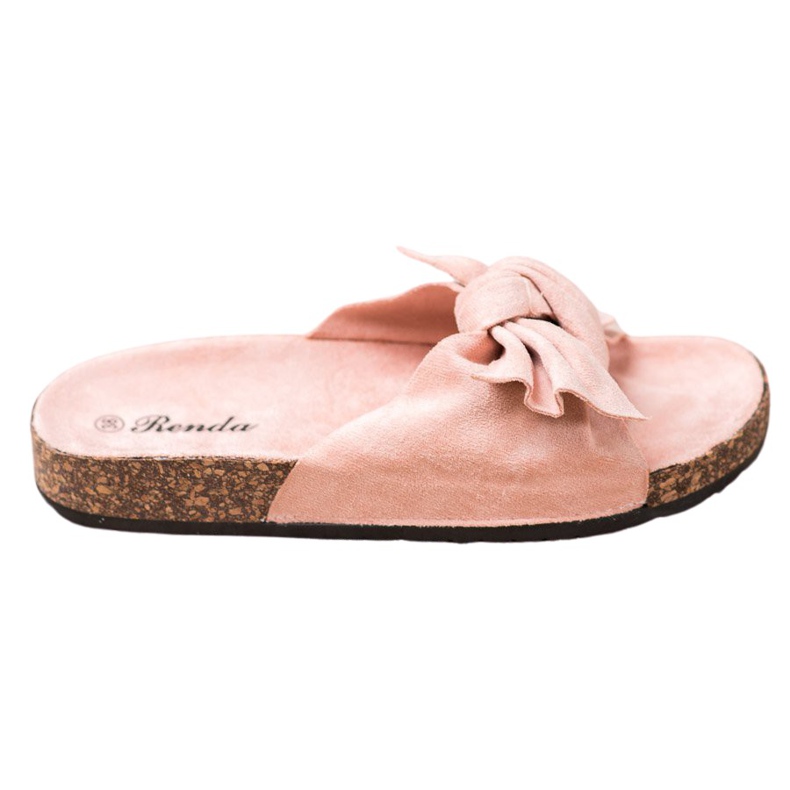 Renda Kényelmes papucs íjjal rózsaszín