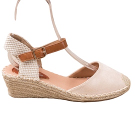 Renda Espadrilles felfedezett sarokkal barna Renda Espadrilles felfedezett sarokkal barna