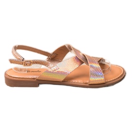 Renda Szandálok Holo effektussal aranysárga