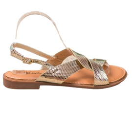 Renda Szandálok Holo effektussal aranysárga Renda Szandálok Holo effektussal aranysárga