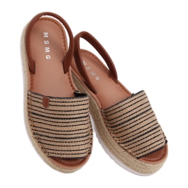 Fekete szandál espadrilles WH935 Fekete bézs barna Fekete szandál espadrilles WH935 Fekete bézs barna