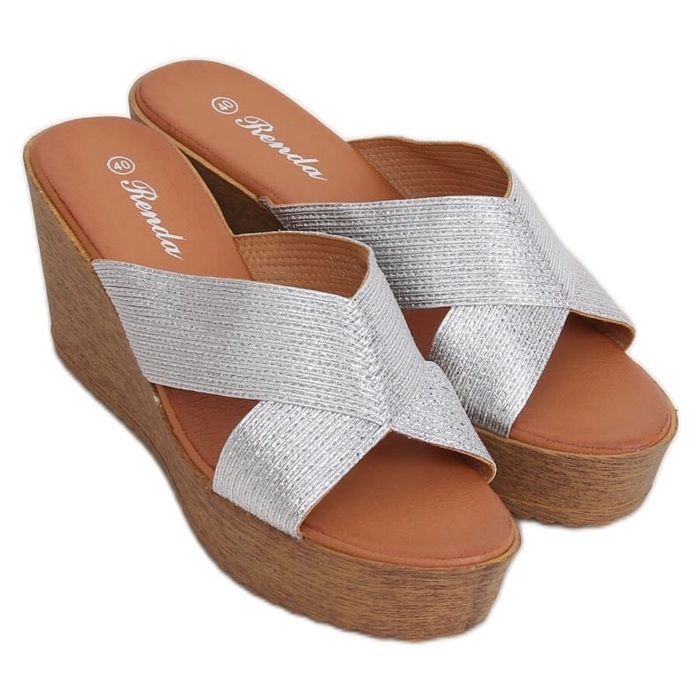 Ezüst ék papucs 10-235 Ezüst szürke