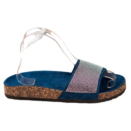 Bona Papucs köbös cirkónium -dioxiddal kék