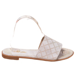 SHELOVET Elegáns velúr papucs szürke